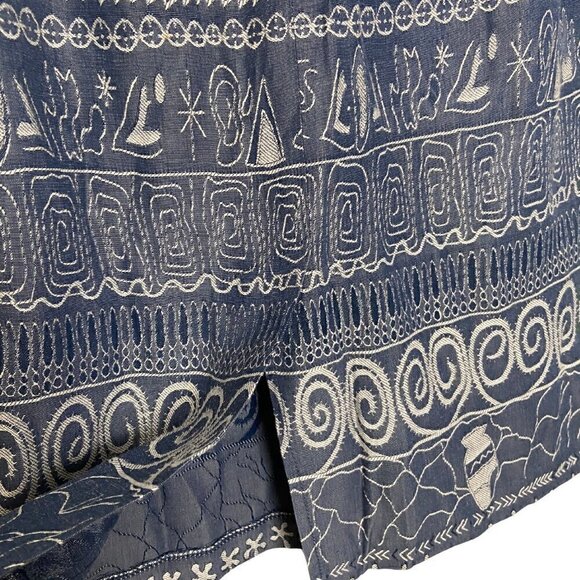 Vintage Bohemian Rayon Midi Skirt with Tribal Print - Picture 5 of 6